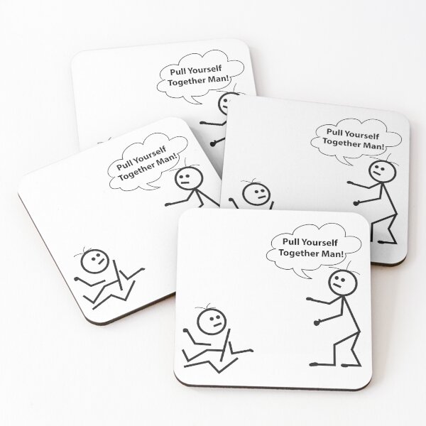 Item preview, Pull Yourself Together Man! Novelty Sarcastic Funny Stick Figure Classic T-Shirt designed and sold by Elkaissi3.