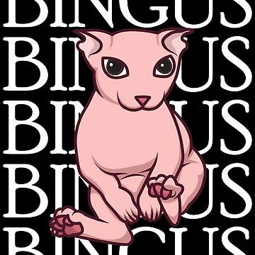 Artwork thumbnail, Bingus Text Array Black by Rzera-