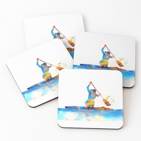 Item preview, Female kayak athletes competing in watercolor 01 designed and sold by paulrommer.