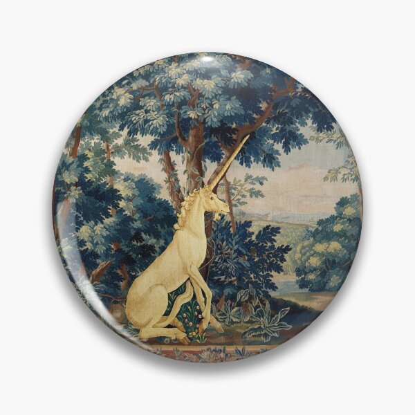 Item preview, UNICORN IN WOODLAND LANDSCAPE AMONG GREENERY AND TREES  designed and sold by BulganLumini.