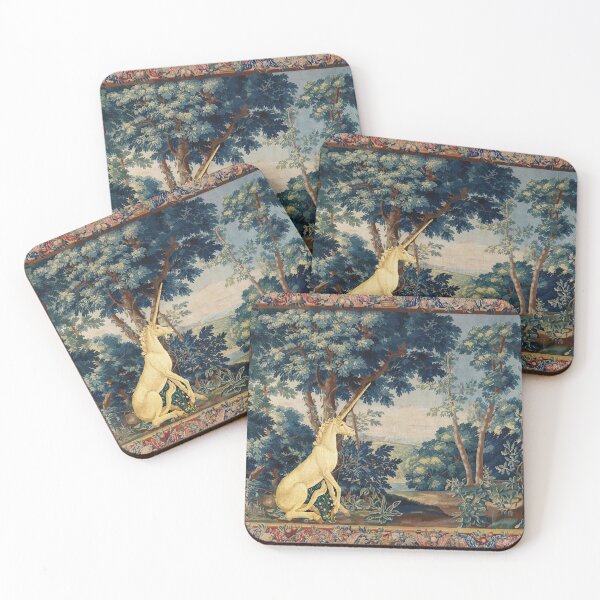 Item preview, UNICORN IN WOODLAND LANDSCAPE AMONG GREENERY AND TREES  designed and sold by BulganLumini.