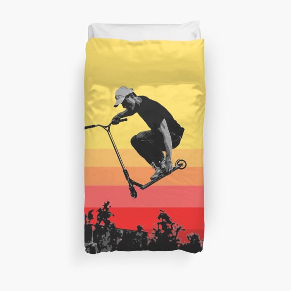 Kick Scooter sunset Duvet Cover