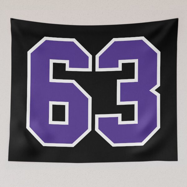 Item preview, Sixty-Three Purple Jersey Number Sports 63 designed and sold by HelloFromAja.
