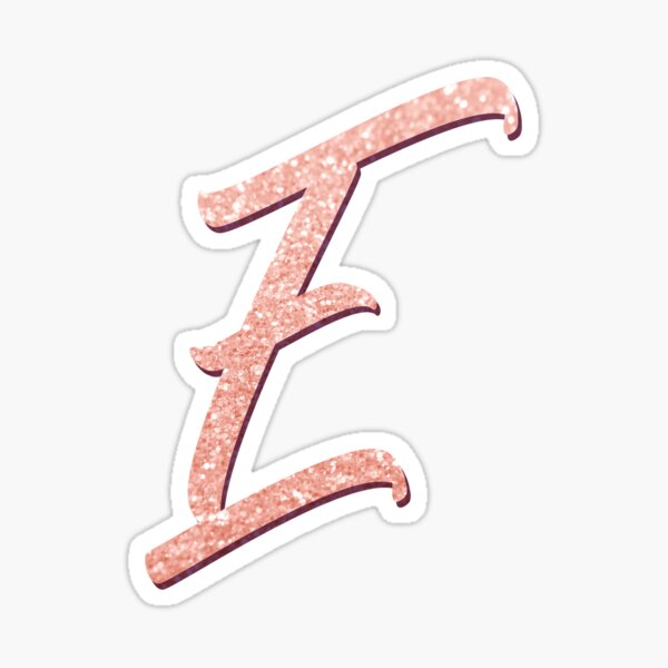 Rose gold glitter letters - #E Sticker