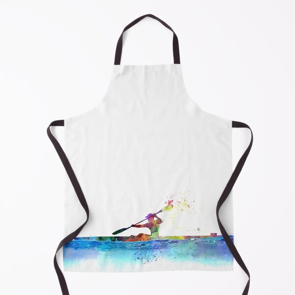 Item preview, Young man paddling in kayak watercolor designed and sold by paulrommer.