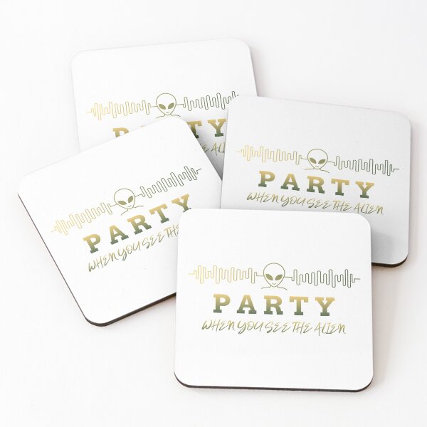 Item preview, Party when you see the alien, heart beat, Alien Graphic designed and sold by BeebopGraphics.