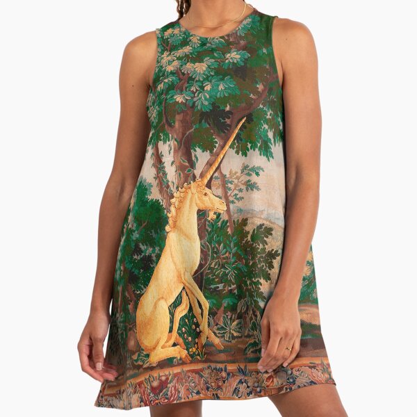 green unicorn dress GREEN CORDUROY UNICORN DRESS main image 0