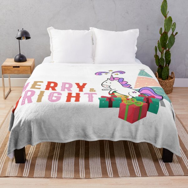 Item preview, merry and bright! / kawaii unicorn with christmas presents and tree designed and sold by SpicyCherrys.
