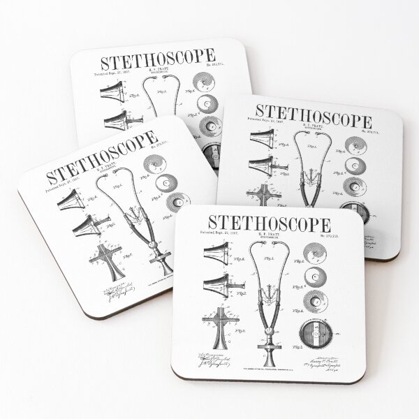 Item preview, Stethoscope Old Vintage Patent Drawing Print Doctor Nurse designed and sold by GrandeDuc.
