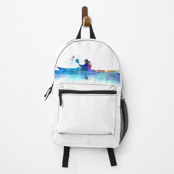 Item preview, Young man paddling in kayak watercolor designed and sold by paulrommer.