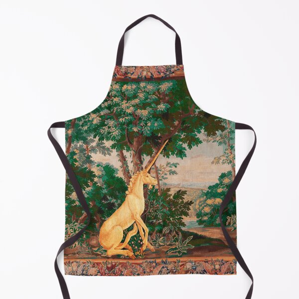Item preview, UNICORN IN WOODLAND LANDSCAPE AMONG GREENERY AND TREES Pink Green Hues designed and sold by BulganLumini.
