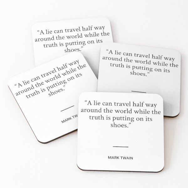 Item preview, Mark Twain - A lie can travel half way around the world while the truth is putting on its shoes. designed and sold by SocraticQuotes.