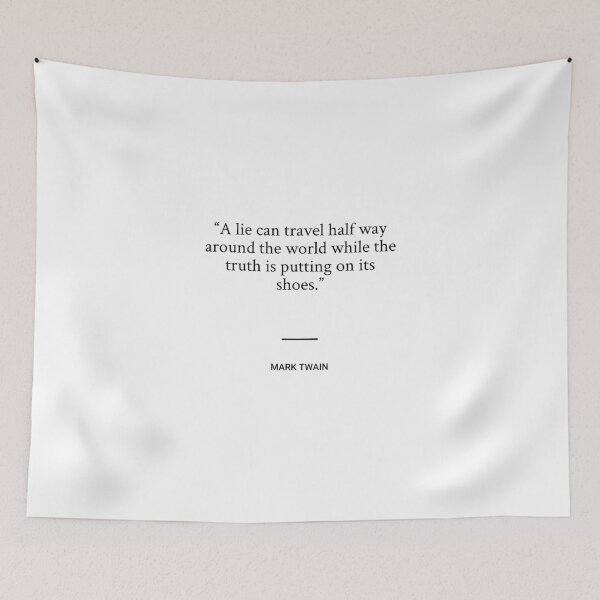 Item preview, Mark Twain - A lie can travel half way around the world while the truth is putting on its shoes. designed and sold by SocraticQuotes.