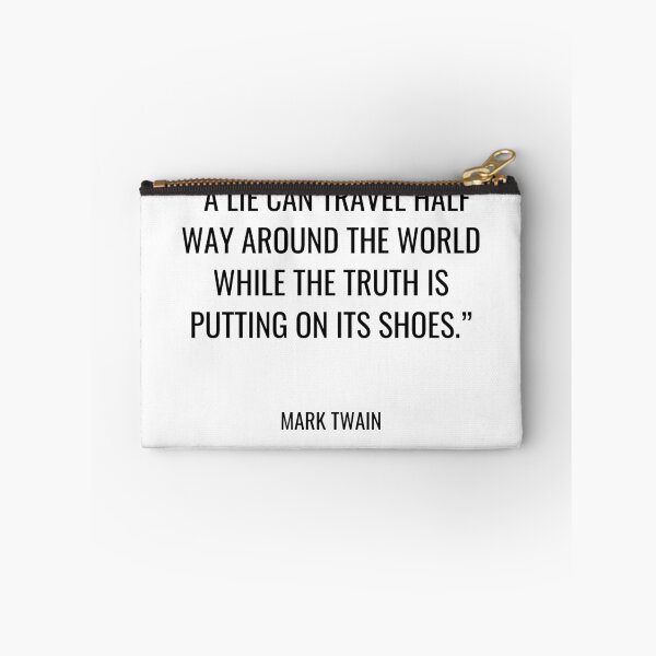 Item preview, Mark Twain - A lie can travel half way around the world while the truth is putting on its shoes. designed and sold by SocraticQuotes.