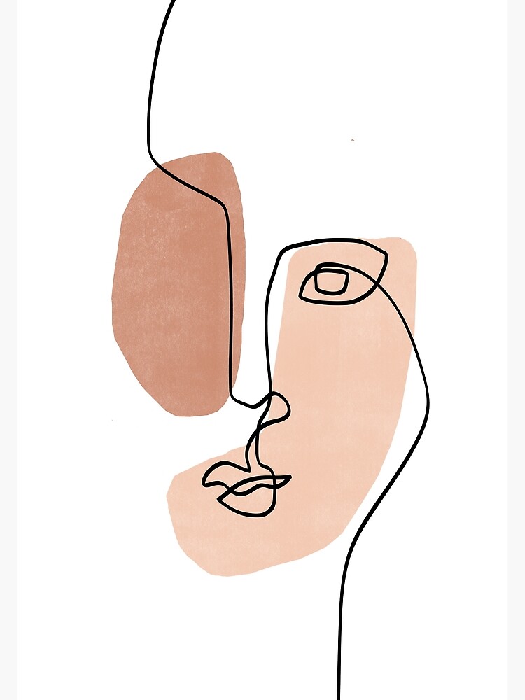 Abstract Face III - Line Art by TheRedFinch
