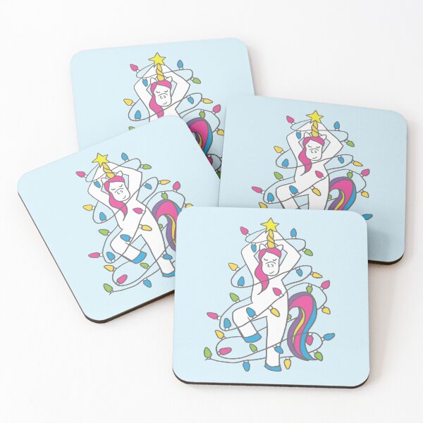 Item preview, Christmas Unicorn Tree Pose Yoga designed and sold by izzyinks.