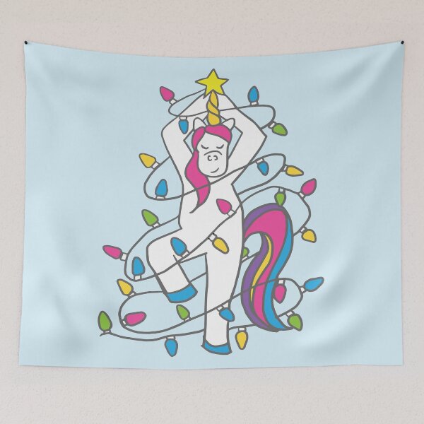 Item preview, Christmas Unicorn Tree Pose Yoga designed and sold by izzyinks.