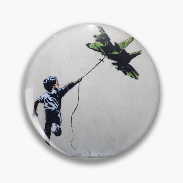 Item preview, BANKSY Boy Playing With Jetfighter Kite - Street Art Ukraine designed and sold by WE-ARE-BANKSY.