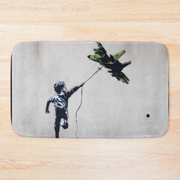 Item preview, BANKSY Boy Playing With Jetfighter Kite - Street Art Ukraine designed and sold by WE-ARE-BANKSY.