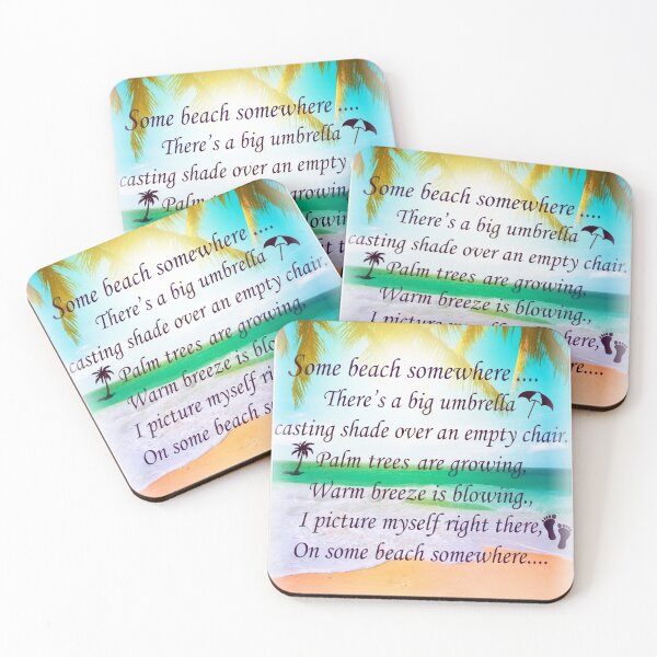 Item preview, Some Beach Somewhere There's A Big Umbrella Beach Quote Print designed and sold by Mary Riley.
