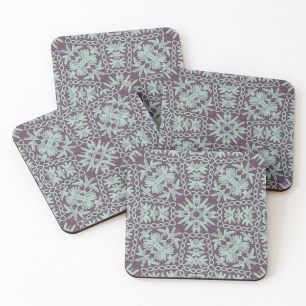Item preview, Hand Embroidery, Namda Felted Kashmiri Grey green designed and sold by ZenArt-Fern.