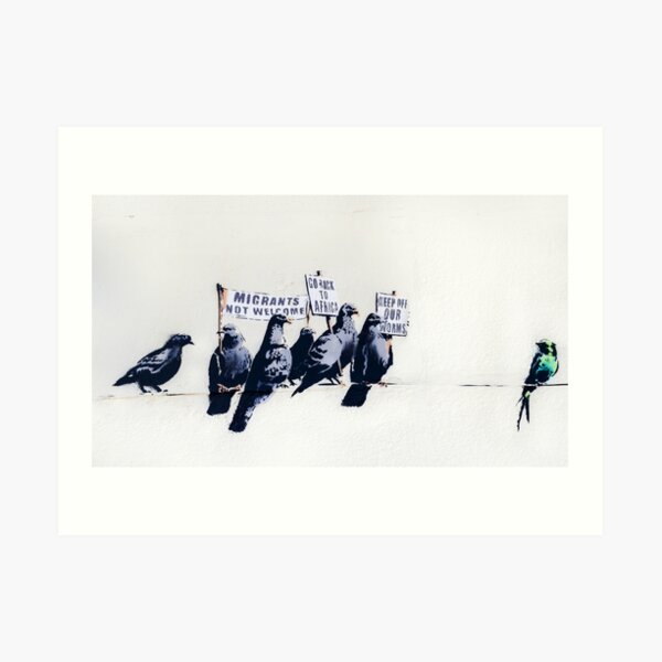 Banksy Clacton-on-Sea Mural - Anti-Refugee Pigeons Art Print