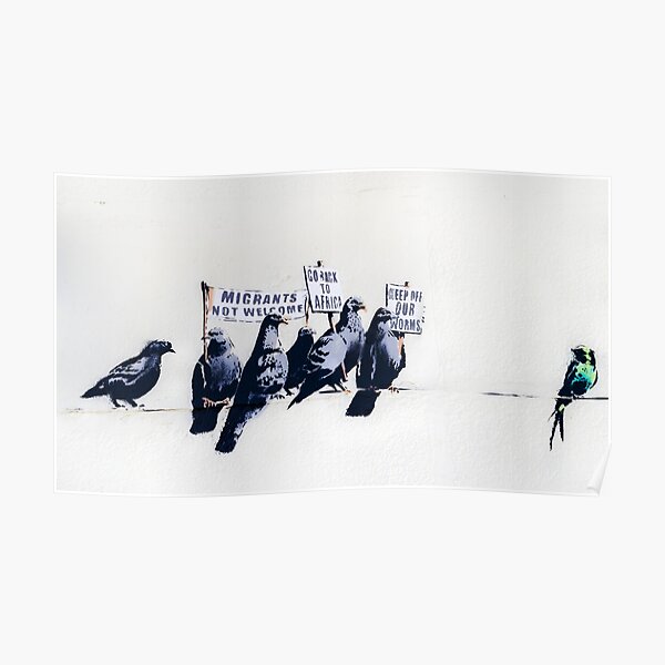 Banksy Clacton-on-Sea Mural - Anti-Refugee Pigeons Poster