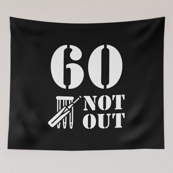 Item preview, 60 NOT OUT CRICKET DESIGN designed and sold by PoshJocks.