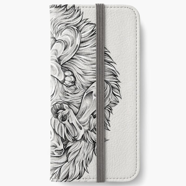 Blackwork Fox iPhone Flip-Case