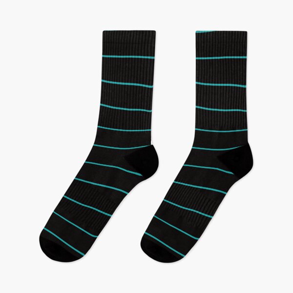 Item preview, Horizontal aqua stripes on black designed and sold by Greenwood2112.