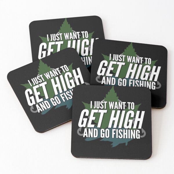 Item preview, I Just Want To Get High And Go Fishing Tee Funny Weed Smoker designed and sold by MarioShirtWorld.