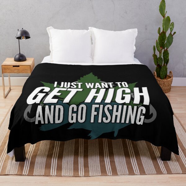 Item preview, I Just Want To Get High And Go Fishing Tee Funny Weed Smoker designed and sold by MarioShirtWorld.