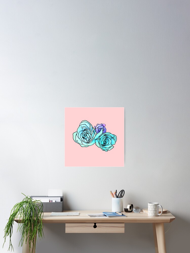 Thumbnail 2 of 3, Poster, Blue Roses designed and sold by Lemoire.
