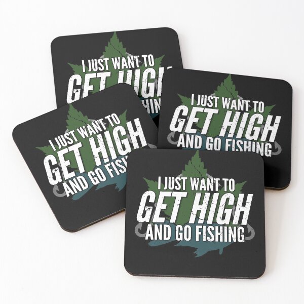 Item preview, I Just Want To Get High And Go Fishing Tee Funny Weed Smoker designed and sold by MarioShirtWorld.