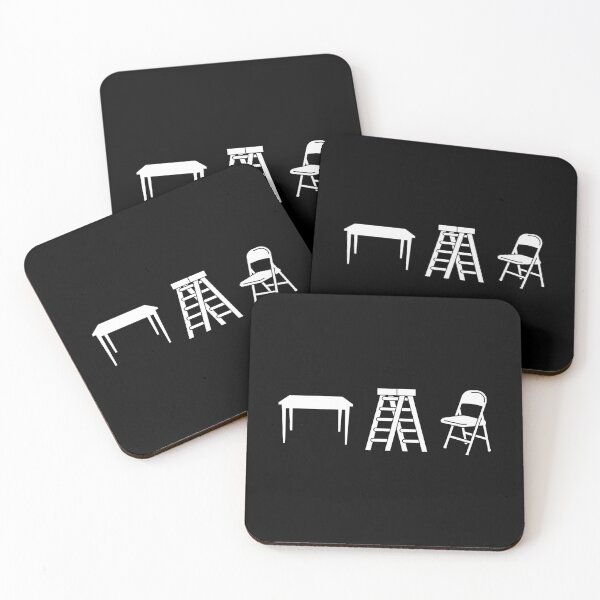 Tables, Ladders, and Chairs Coasters (Set of 4)