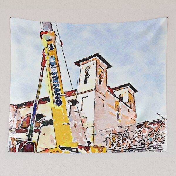 Item preview, L'Aquila: church with crane designed and sold by Giuseppe Cocco.