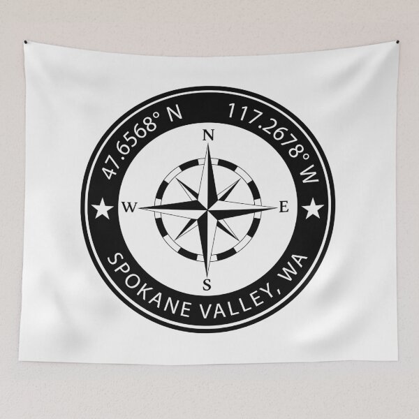 Item preview, Spokane Valley, Washington Geographical Coordinates designed and sold by TeeOhGraphics.