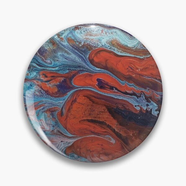 Item preview, Acrylic painting art with teal and orange, blue and white designed and sold by Anime and More.