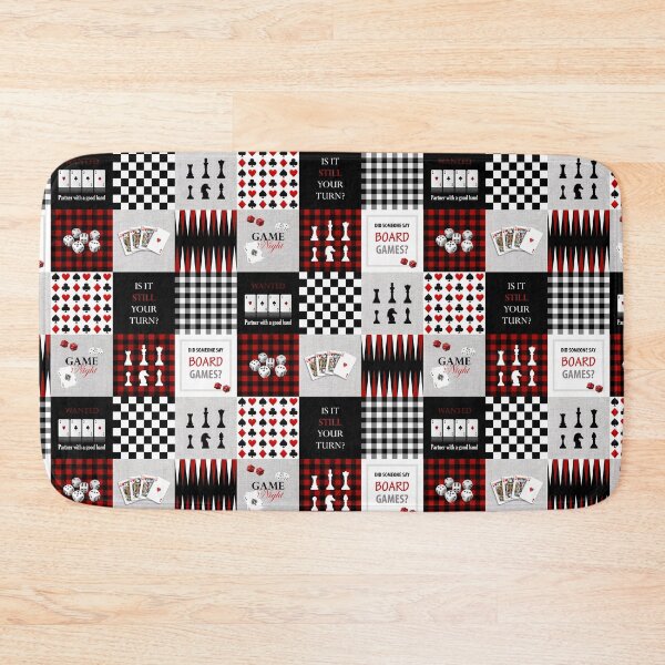 Item preview, Game night patchwork, black, red, white designed and sold by Fibracreativa.