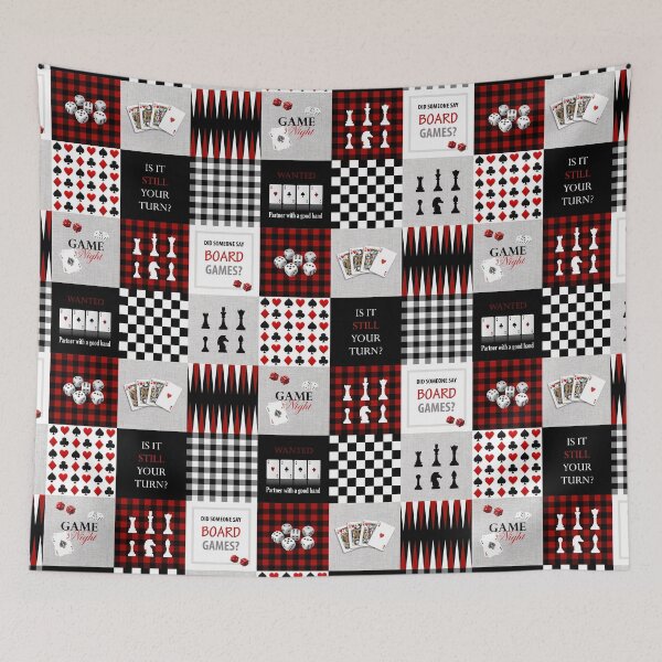 Item preview, Game night patchwork, black, red, white designed and sold by Fibracreativa.
