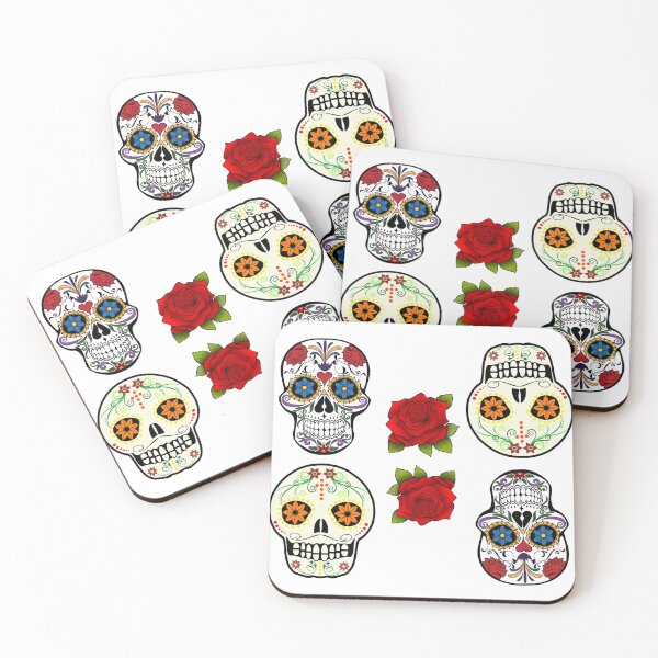 Item preview, Sugar Skulls and Roses pattern Day of the Dead designed and sold by LeftFieldFunny.