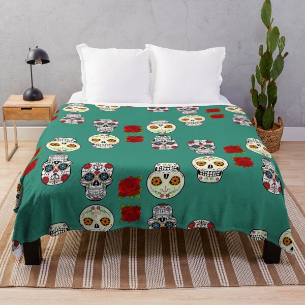 Item preview, Sugar Skulls and Roses pattern Day of the Dead designed and sold by LeftFieldFunny.