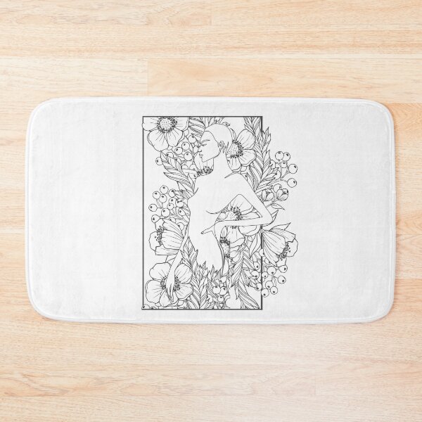 Item preview, Nude Women Body Nymph Line Art with Flowers designed and sold by HerMindSpeaks.
