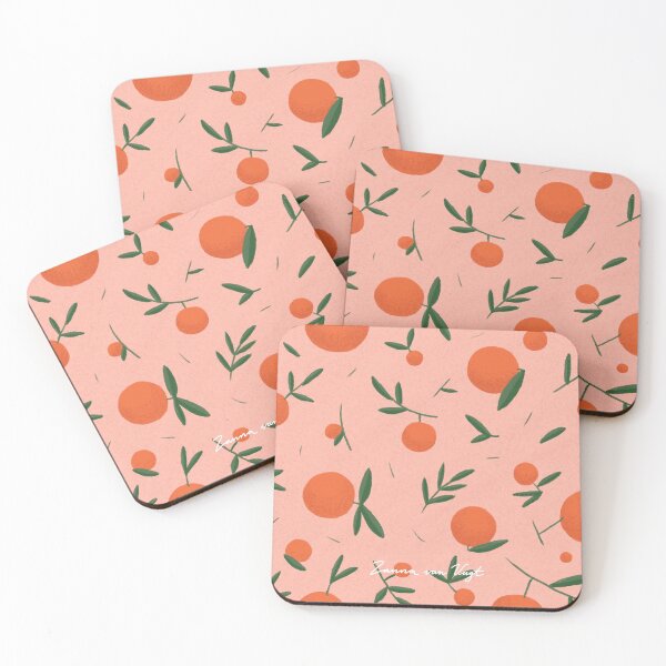 Orange Pattern Coasters (Set of 4)