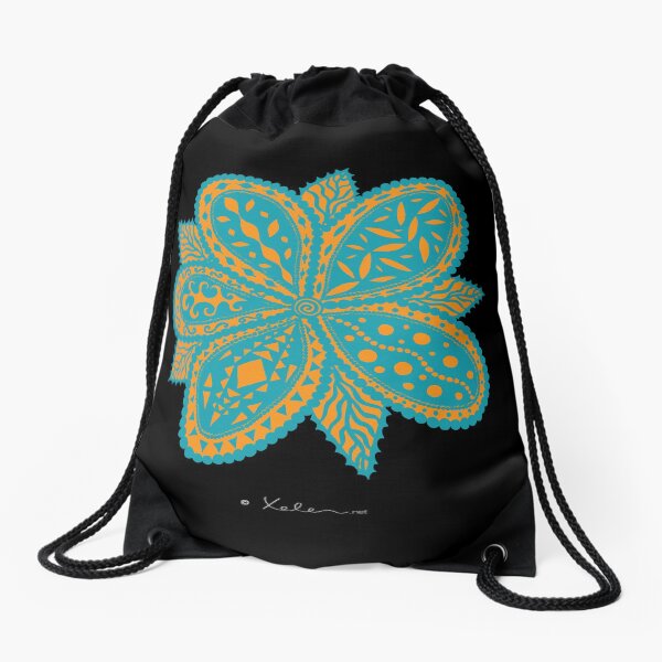 Magic Flower blue, Helen Berchtold Drawstring Bag