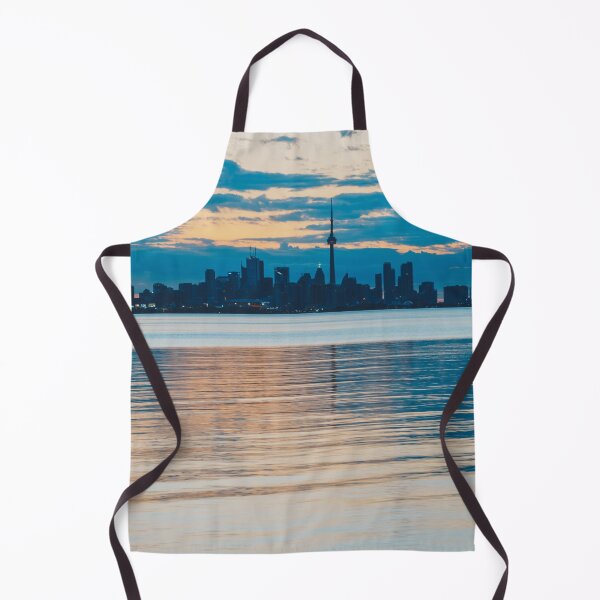 Item preview, Orange and Teal Toronto Skyline Over Water  designed and sold by Georgia Mizuleva.