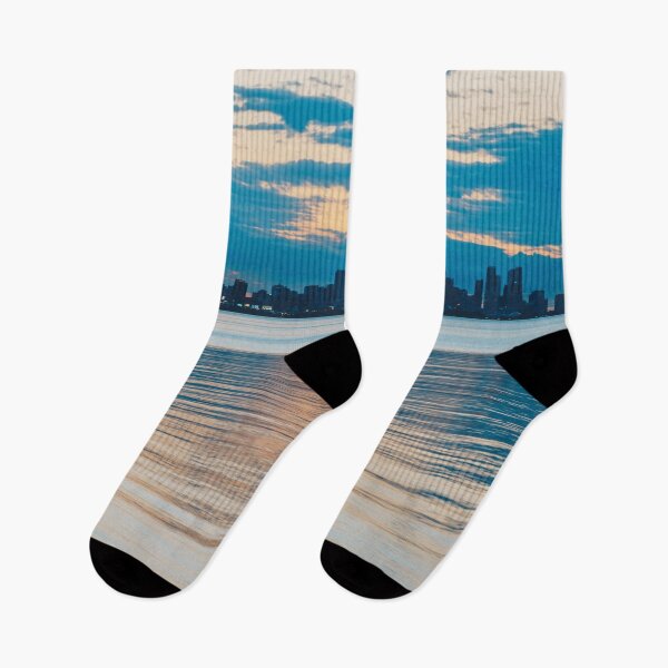 Item preview, Orange and Teal Toronto Skyline Over Water  designed and sold by Georgia Mizuleva.
