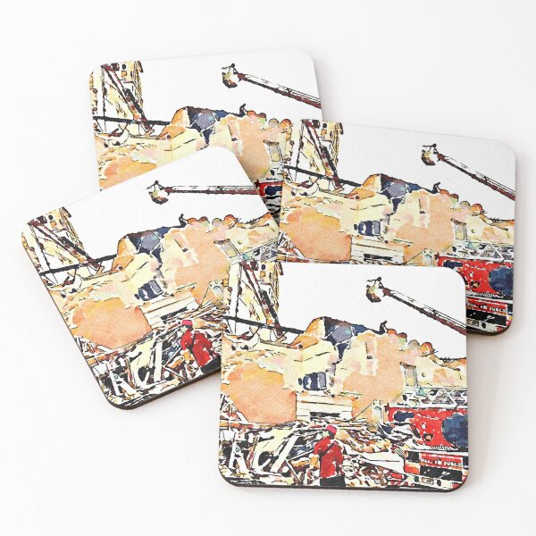 Item preview, L'Aquila: collapsed building with firefighters at work designed and sold by Giuseppe Cocco.