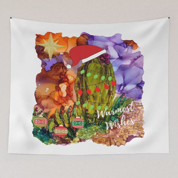 Item preview, Warmest Wishes, desert cactus decked out for the holiday designed and sold by Artfully Abstracted.