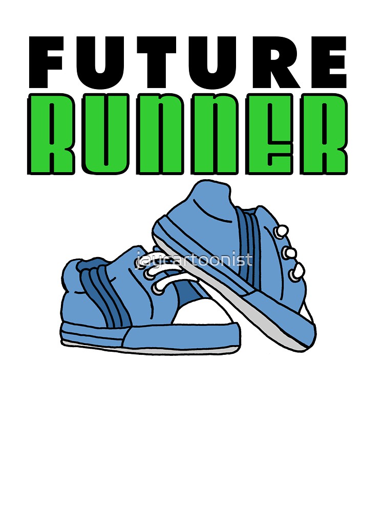 Future Runner With Blue Cartoon Running Shoes Kids T Shirt